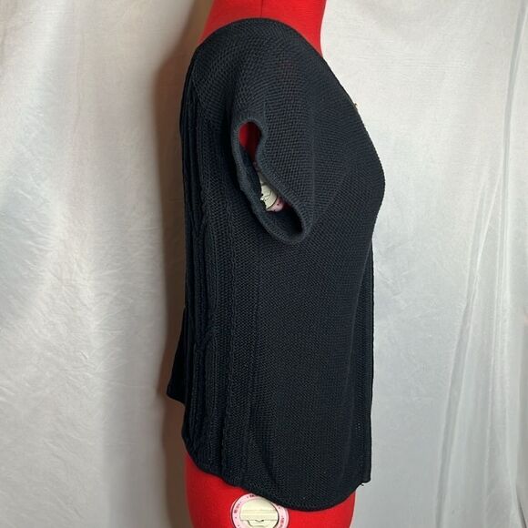 MM37 Kersh cable knit back 3 button short sleeve cardigan - Picture 6 of 9